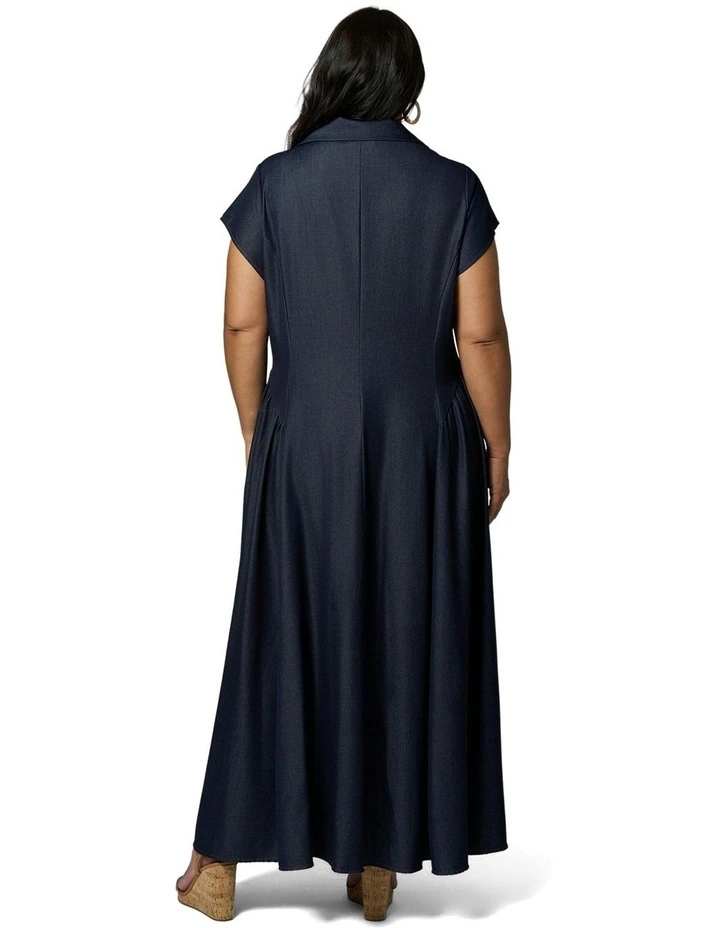Paige Maxi Shirt Dress in Blue image 2