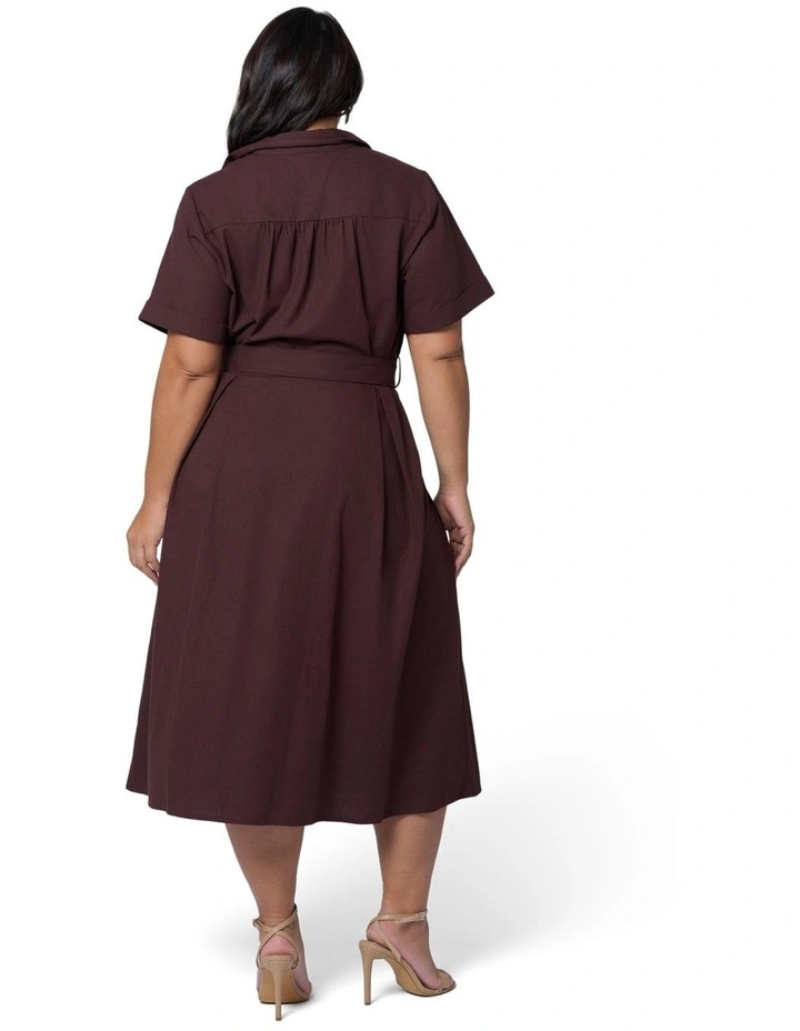 Orla Midi Linen Shirt Dress in Brown image 2