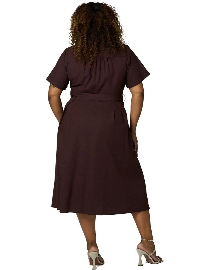 Orla Midi Linen Shirt Dress in Brown image 2