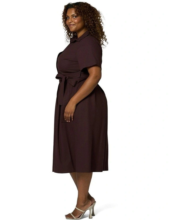 Orla Midi Linen Shirt Dress in Brown image 3