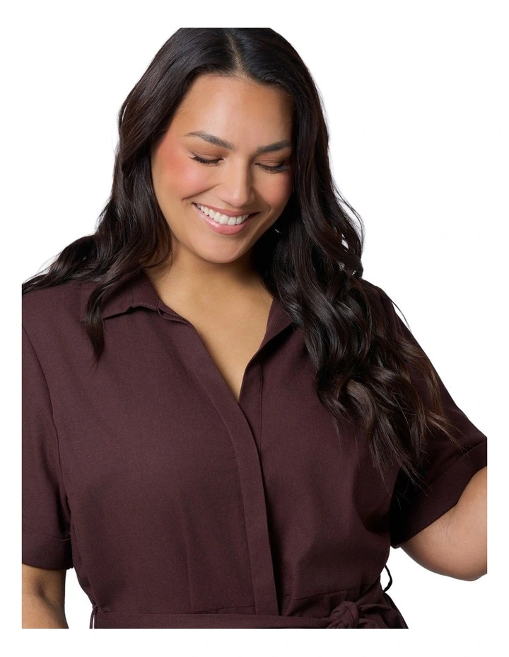 Orla Midi Linen Shirt Dress in Brown image 6
