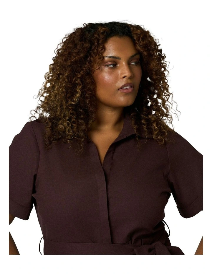 Orla Midi Linen Shirt Dress in Brown image 6