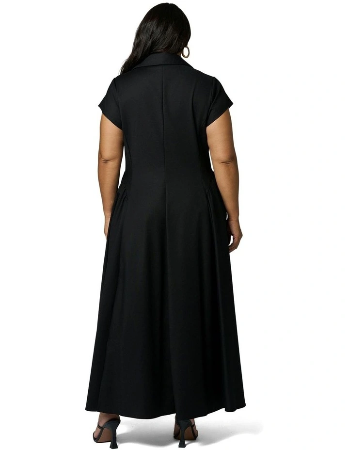 Clara Maxi Shirt Dress in Black image 2