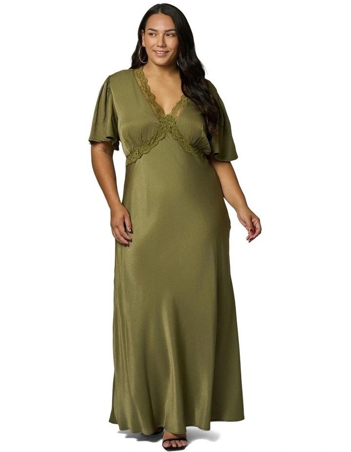 Electric Guitars Maxi Dress in Green image 1