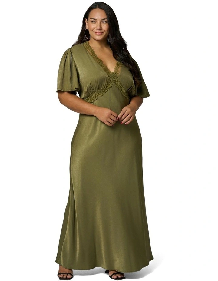 Electric Guitars Maxi Dress in Green image 4