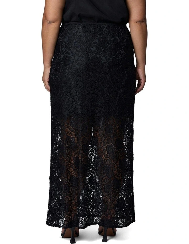 Captivated Lace Maxi Skirt in Black image 2