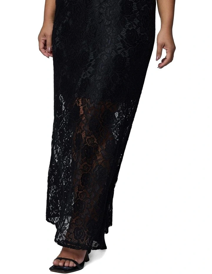 Captivated Lace Maxi Skirt in Black image 4