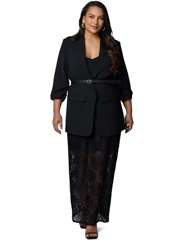 Captivated Lace Maxi Skirt in Black image 5
