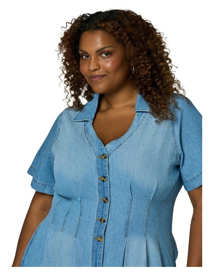 Tara Chambray Maxi Dress in Blue image 6