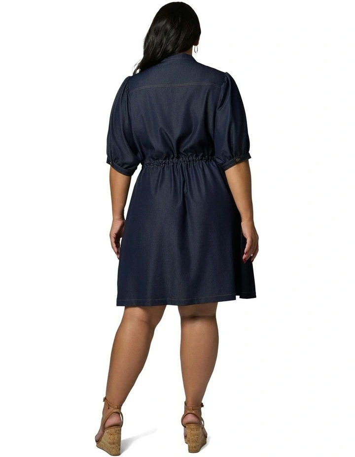 Marley Chambray Mini Dress in Blue image 2