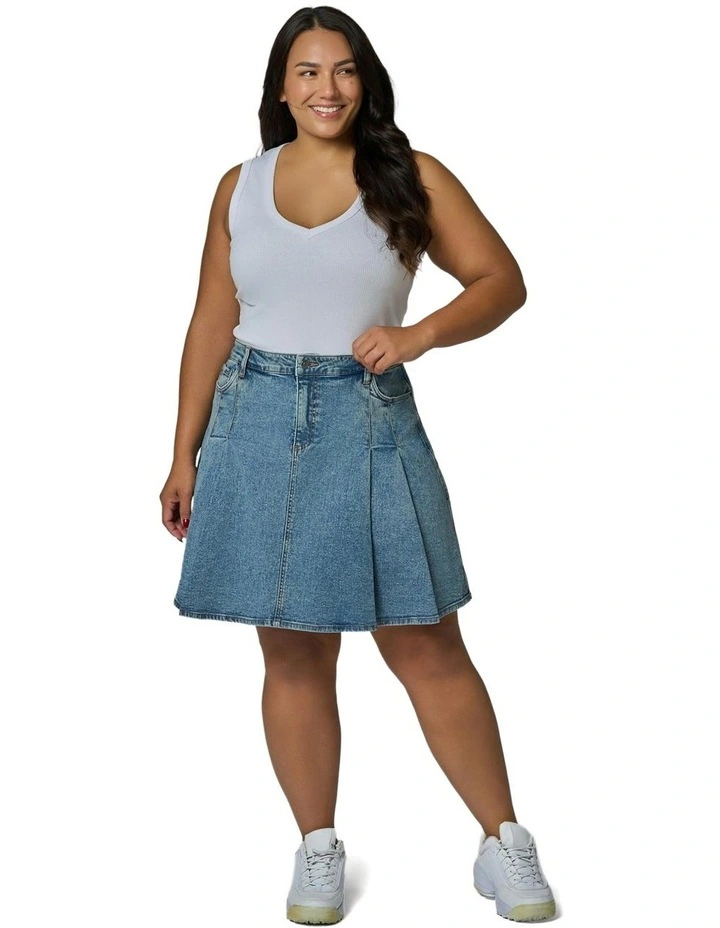 Paige Denim Mini Skirt in Blue image 1