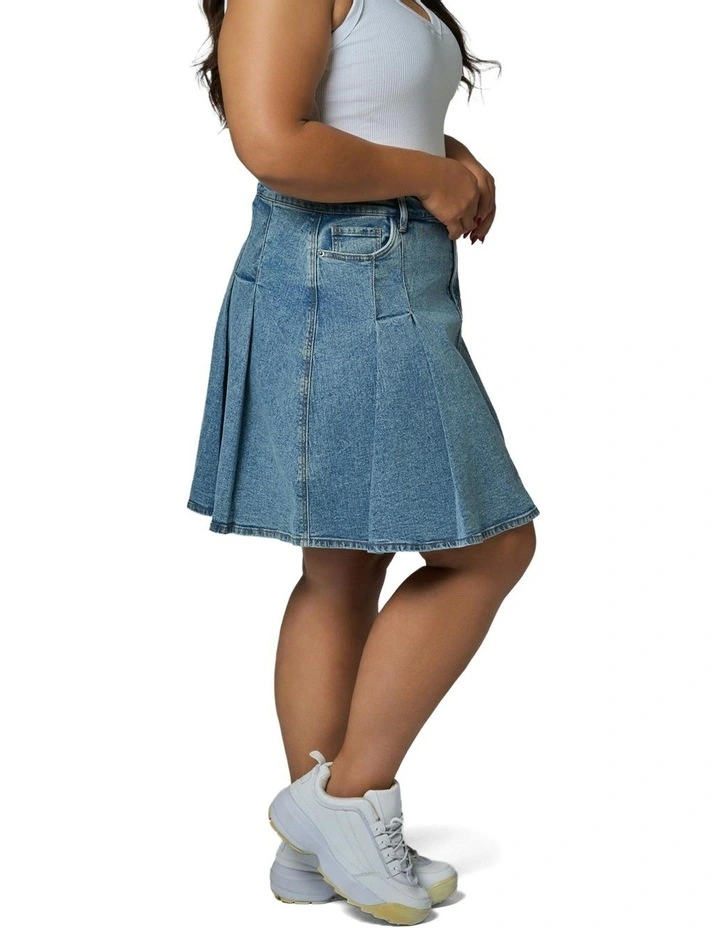 Paige Denim Mini Skirt in Blue image 3