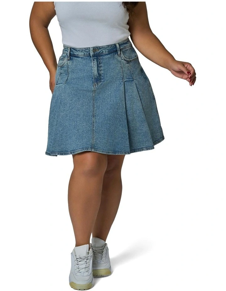 Paige Denim Mini Skirt in Blue image 4