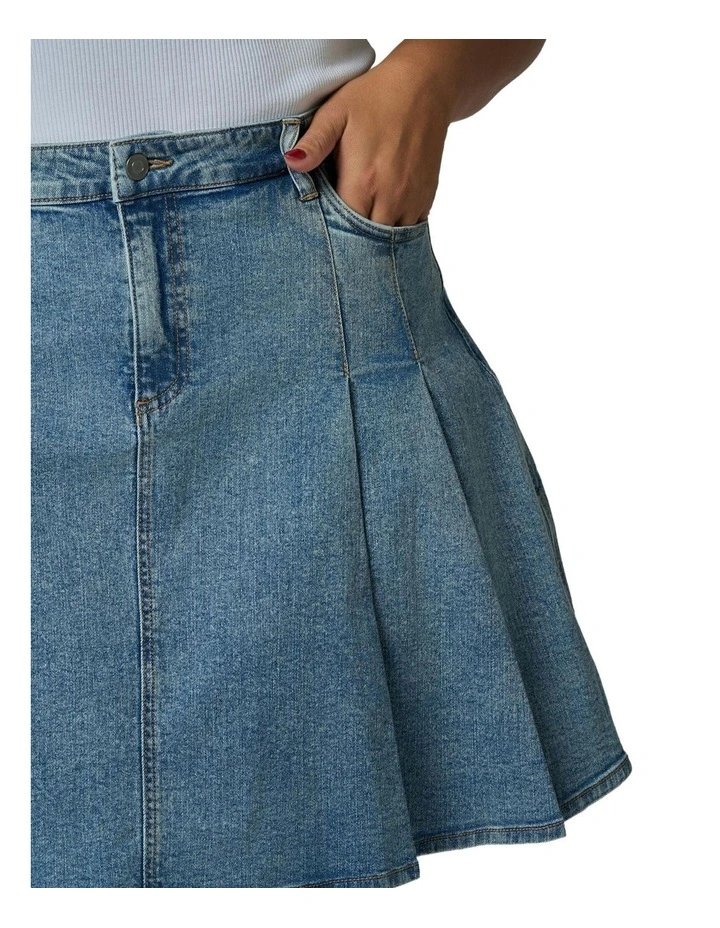 Paige Denim Mini Skirt in Blue image 6