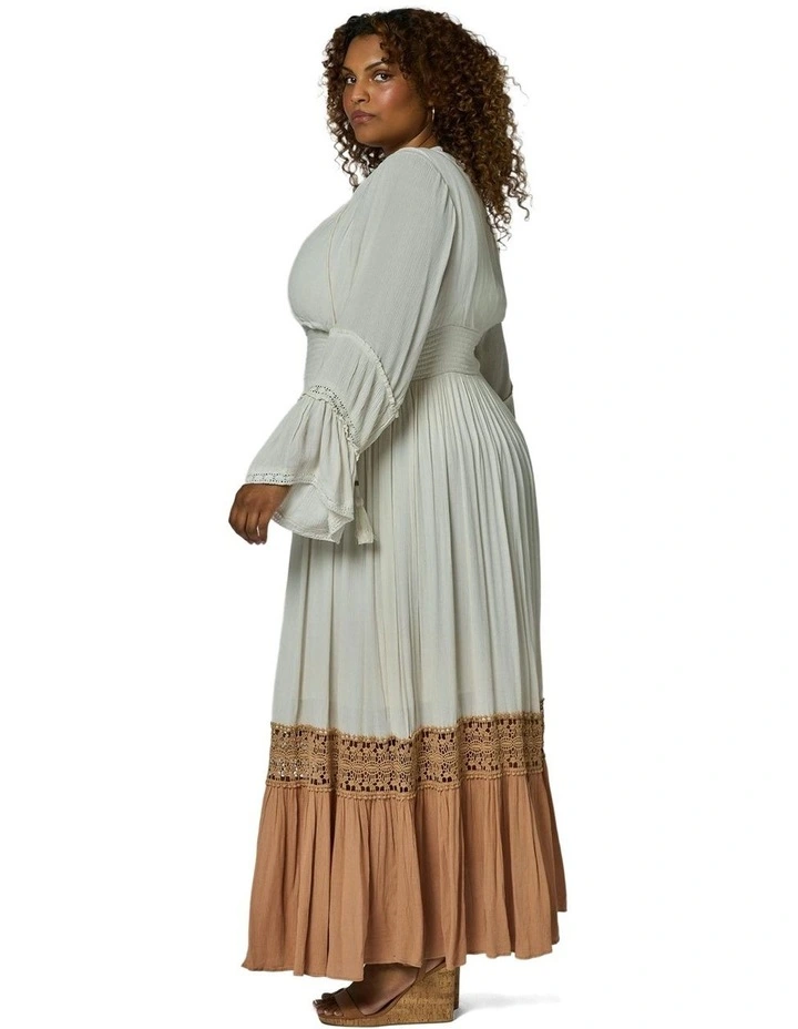Radiant Goddess Maxi Dress in Cream image 3