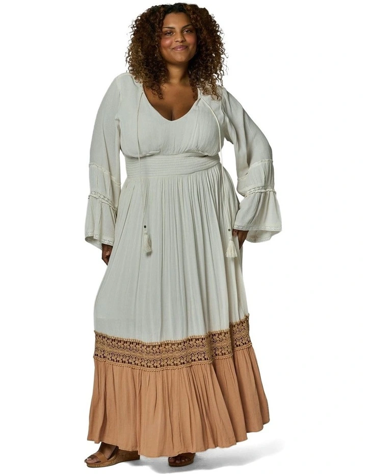 Radiant Goddess Maxi Dress in Cream image 4