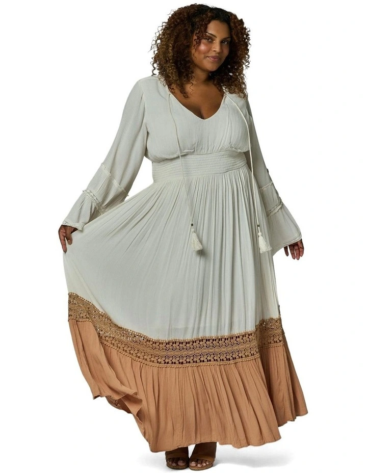 Radiant Goddess Maxi Dress in Cream image 5