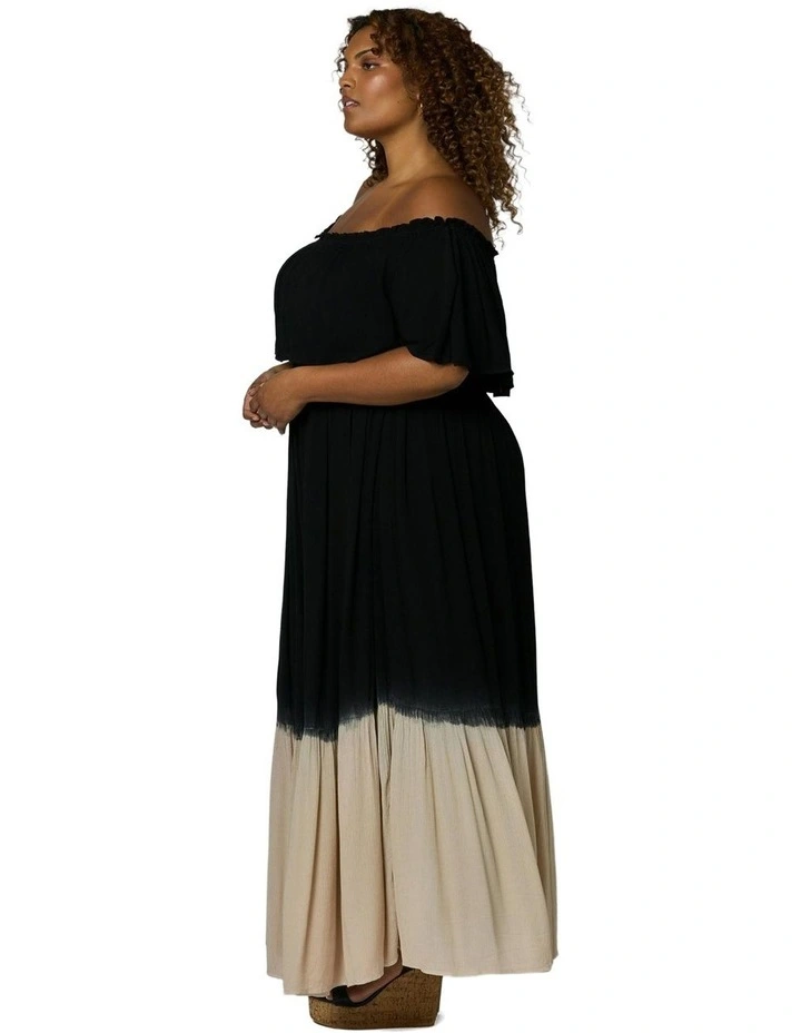 Moondive Maxi Tie Dye Dress in Black image 2