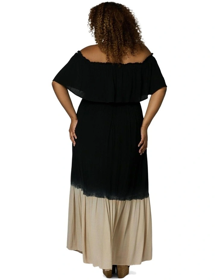 Moondive Maxi Tie Dye Dress in Black image 3