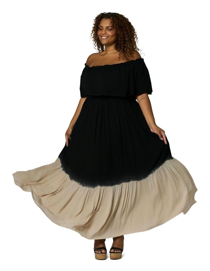 Moondive Maxi Tie Dye Dress in Black image 4