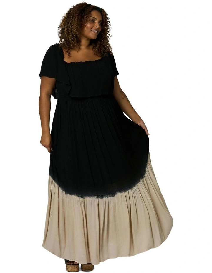 Moondive Maxi Tie Dye Dress in Black image 5