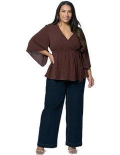 Salma Wrap Blouse in Brown