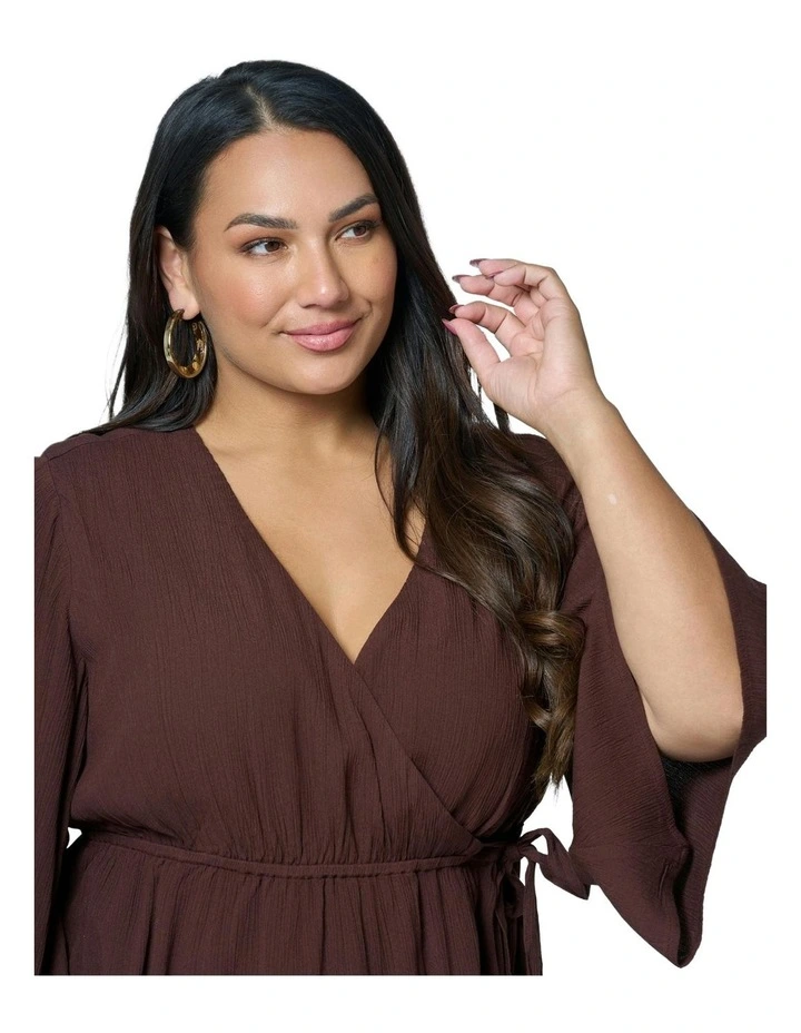 Salma Wrap Blouse in Brown image 6