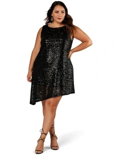 Vibration Sequin Dress in Black