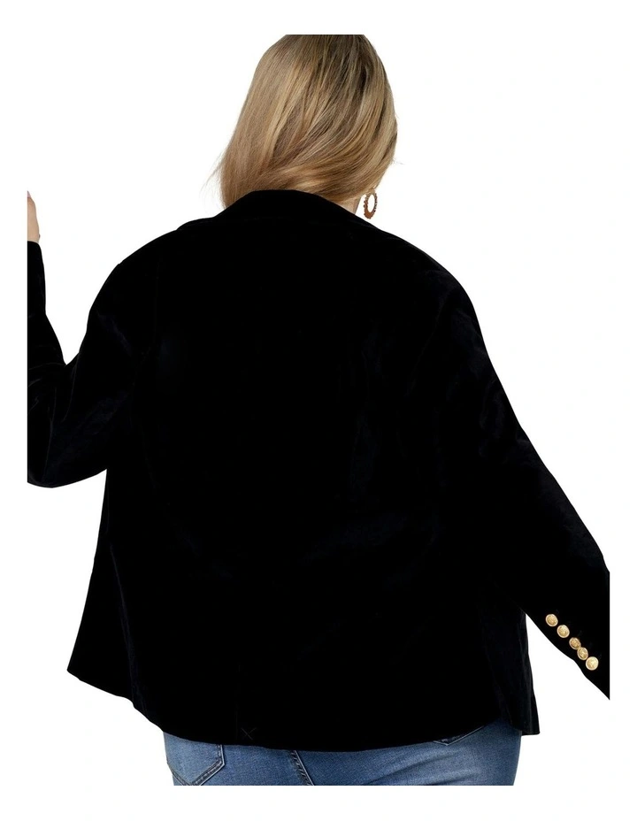 Take A Vow Velvet Blazer in Black image 2