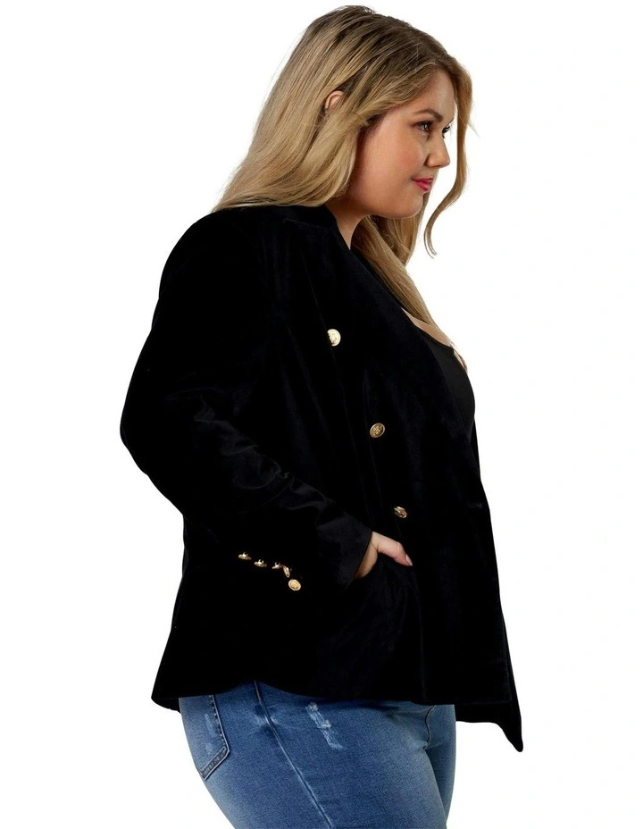 Take A Vow Velvet Blazer in Black image 5