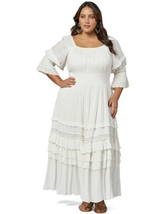 Grecian Goddess Maxi Dress in White