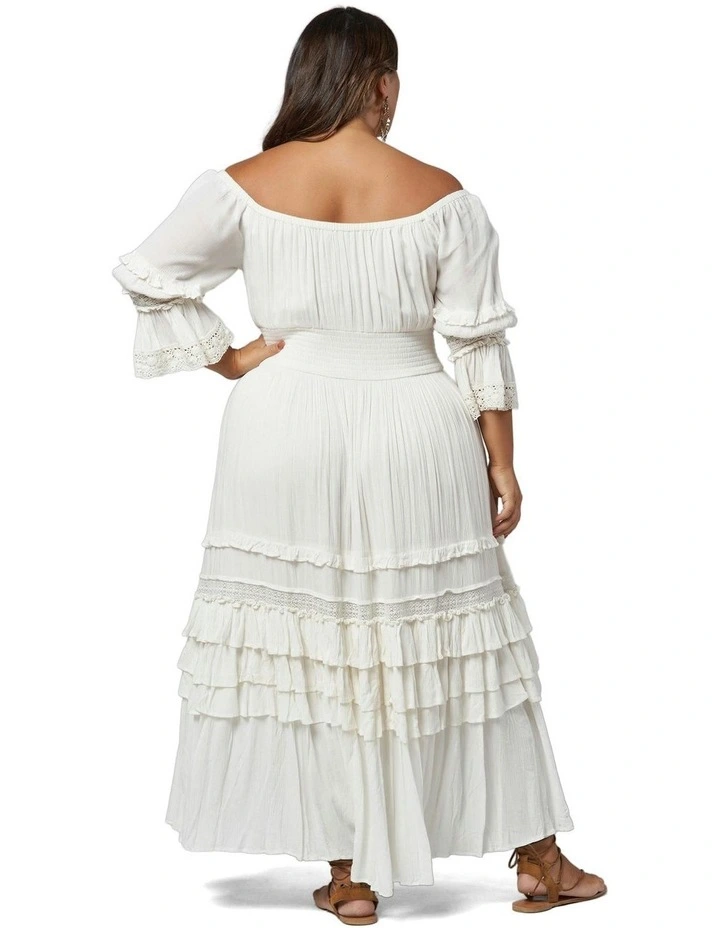 Grecian Goddess Maxi Dress in White image 2