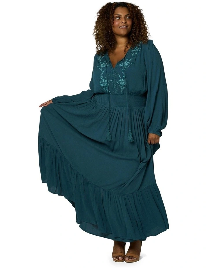 Bonfire Nights Maxi Dress in Dark Green image 4