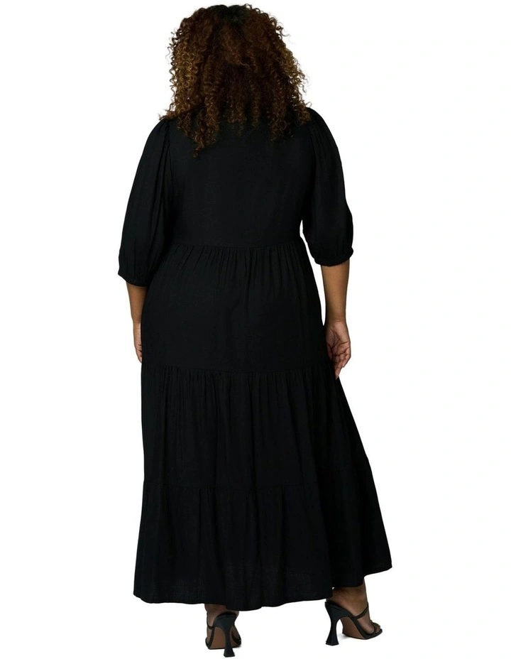 Wild Halo Midi Shirt Dress in Black image 2
