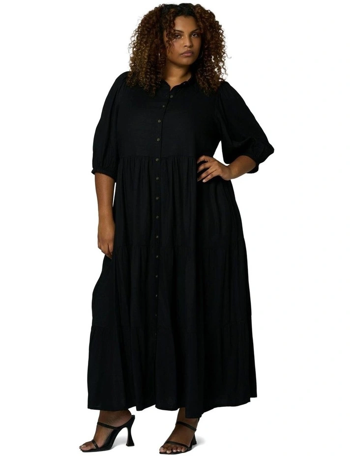 Wild Halo Midi Shirt Dress in Black image 5