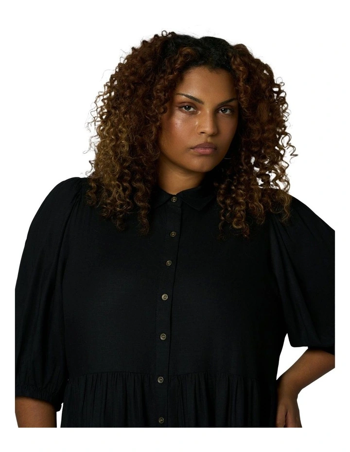 Wild Halo Midi Shirt Dress in Black image 6