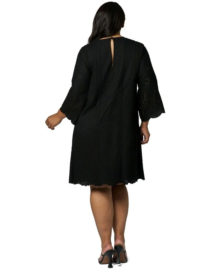 Rogue Broderie Mini Dress in Black image 2