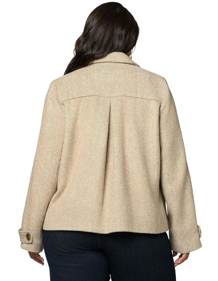 Masie Crop Coat in Oatmeal image 2