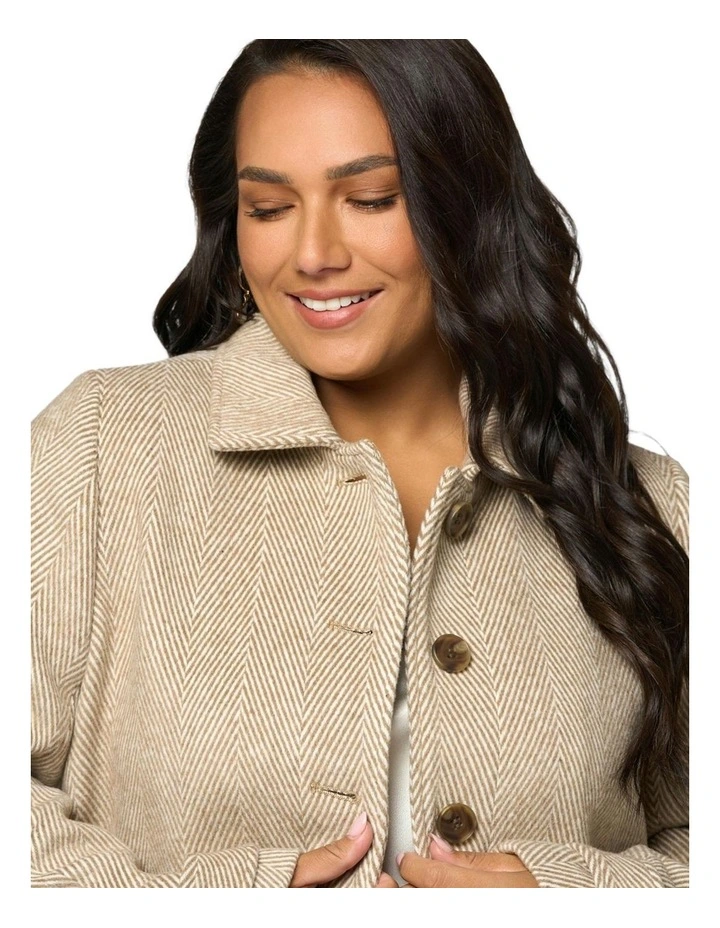 Masie Crop Coat in Oatmeal image 7