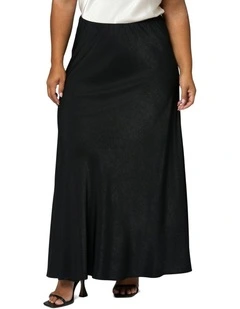Luxe Satin Maxi Skirt in Black