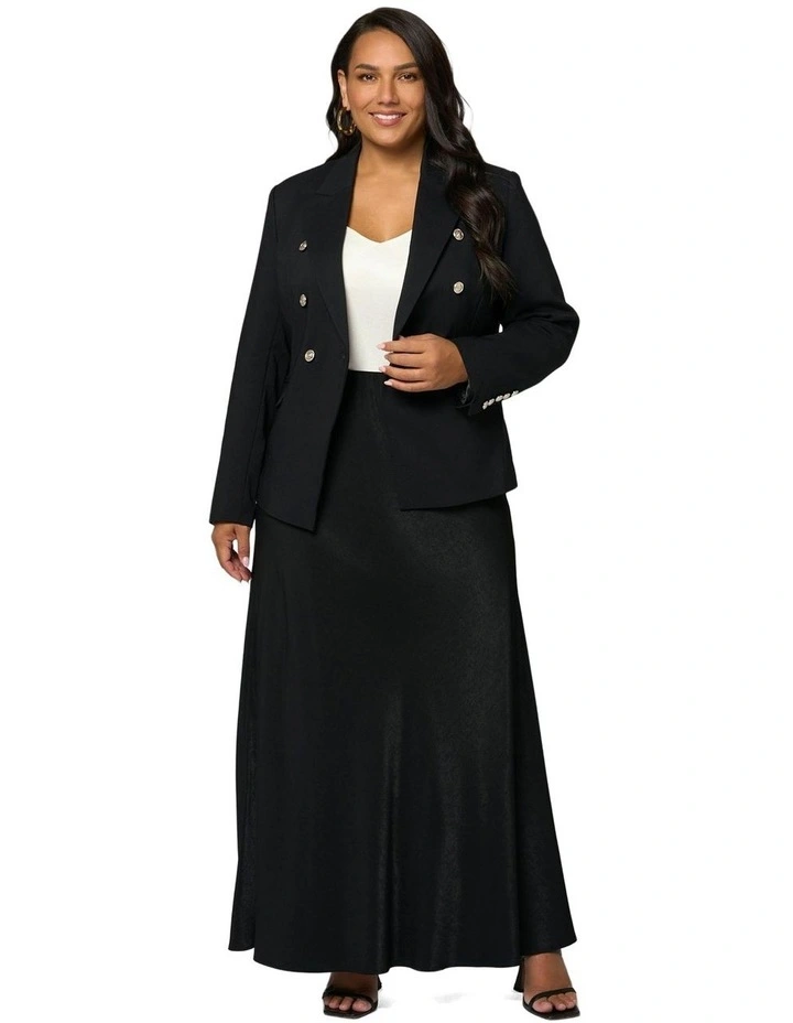 Luxe Satin Maxi Skirt in Black image 5