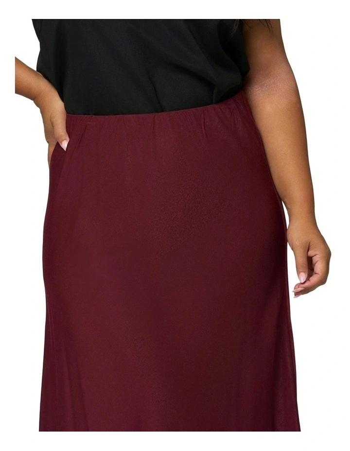 Luxe Satin Maxi Skirt in Burgundy image 6