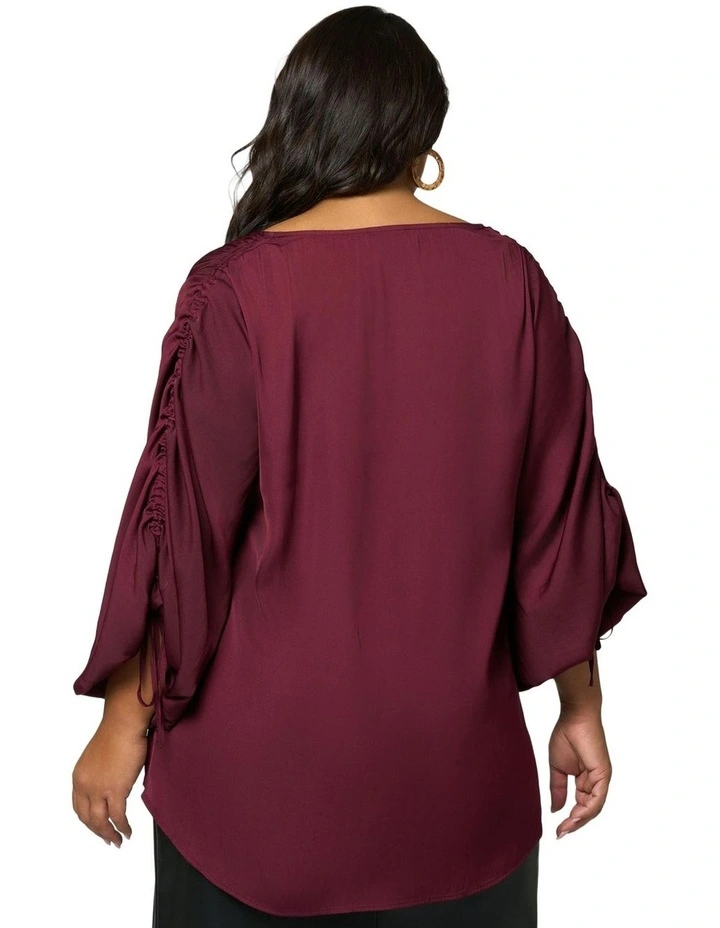 Zilah Blouse in Burgundy image 2