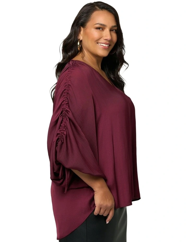 Zilah Blouse in Burgundy image 3