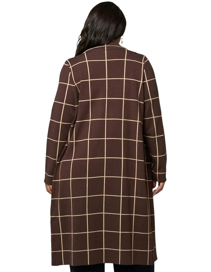 Orla Check Coatigan in Chocolate image 2