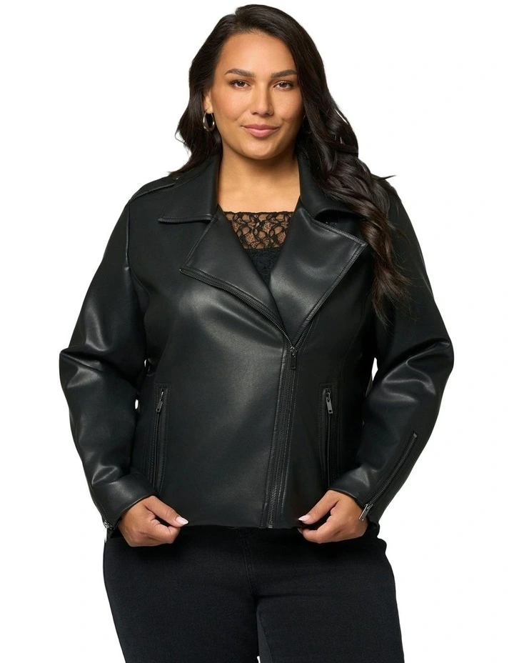 Cori Biker Jacket in Black image 6