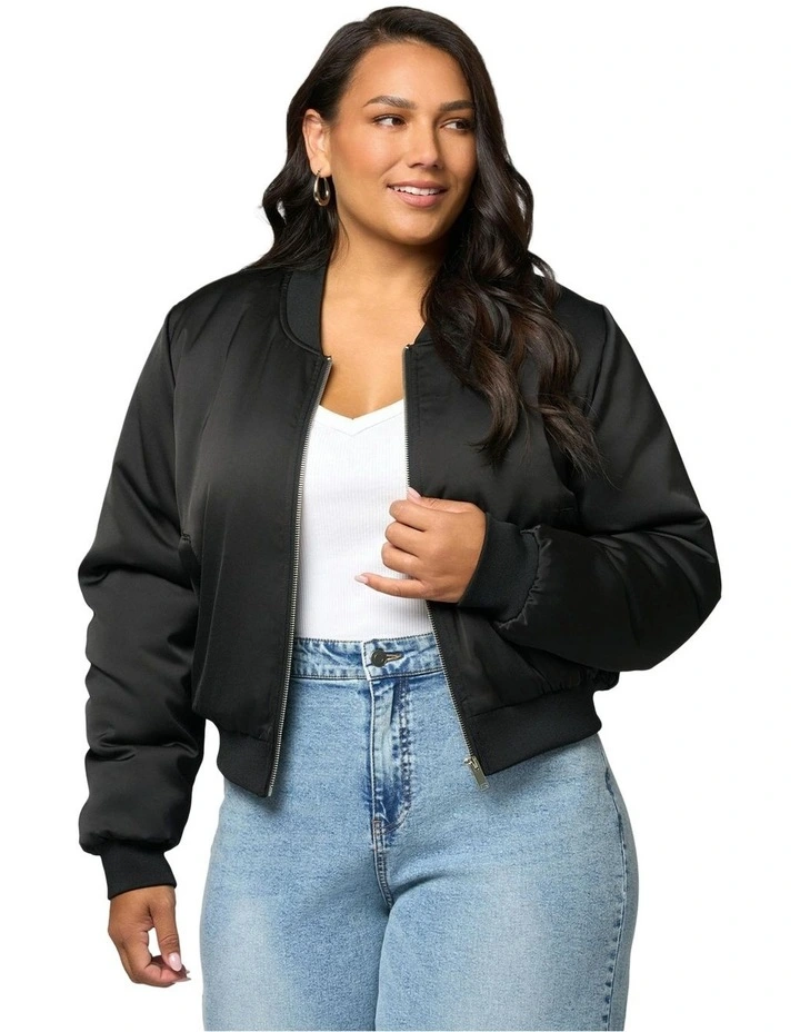 Phoebe Bomber Jacket in Black image 1
