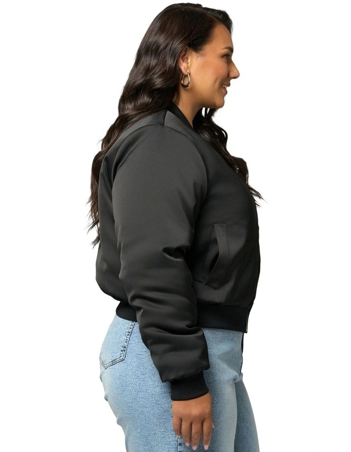 Phoebe Bomber Jacket in Black image 3