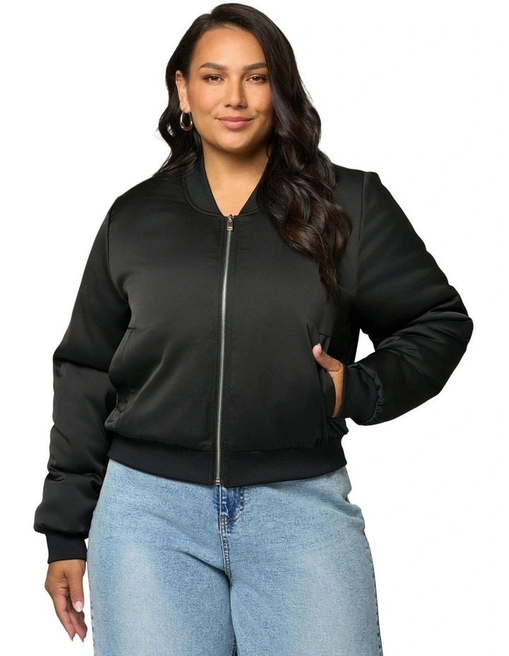 Phoebe Bomber Jacket in Black image 4
