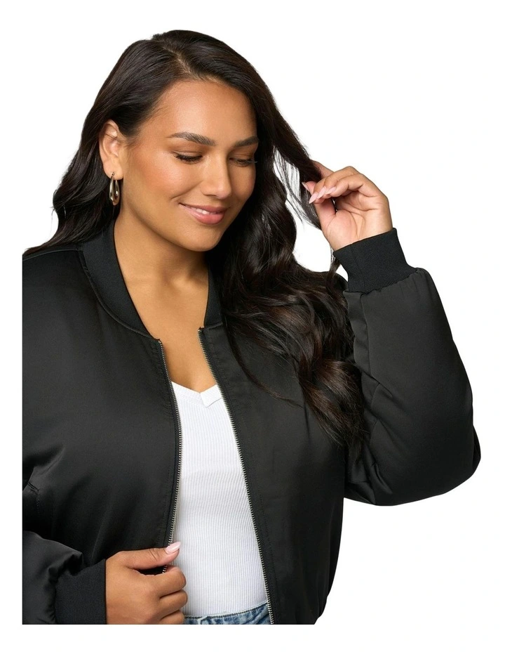 Phoebe Bomber Jacket in Black image 6